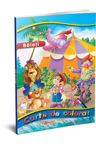 unicart Βιβλία ζωγραφικής με σχέδια για παιδιά, μέγεθος A4, 96 σελίδες, Τσίρκο