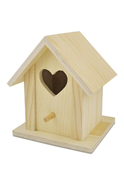 Meyco Coloring house with heart, made of natural wood