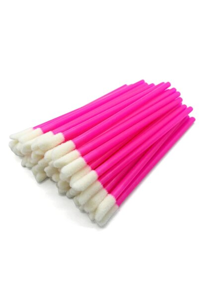 choice2 50 قطعة وردية اللون، 50 قطعة من فرش الشفاه للاستخدام مرة واحدة، أداة وضع الرموش، عصي الماسكارا، فرشاة أحمر الشفاه، العصي