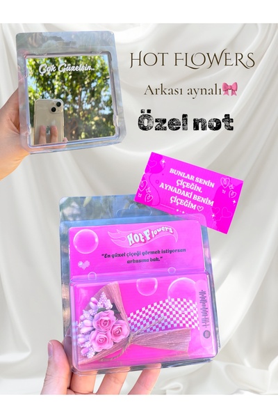 HayDün Hot flowers buket çiçek özel notlu anlamlı sevgiliye hediye çiçek aynalı buket dekoratif süs