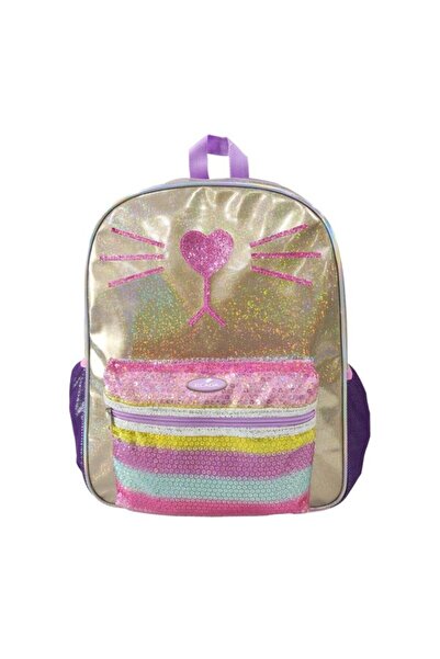 Ecada Rucsac școlar cu paiete, culoare multicoloră, material poliester, 2 fer...