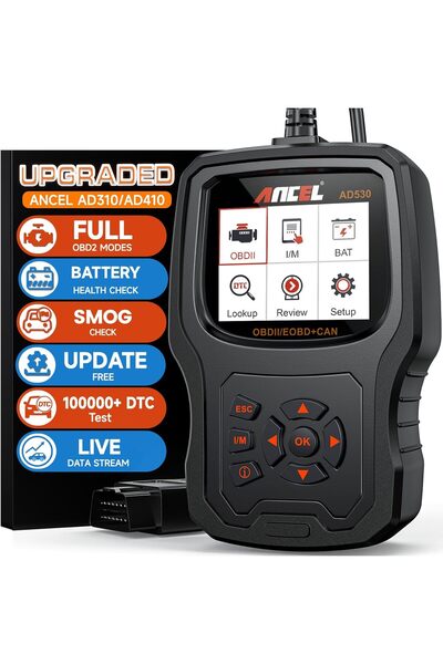 ANCEL AD530 OBD2 Scanner with Battery Test, 2 IN 1 Automotive Code Reader Check Engine Light & All O