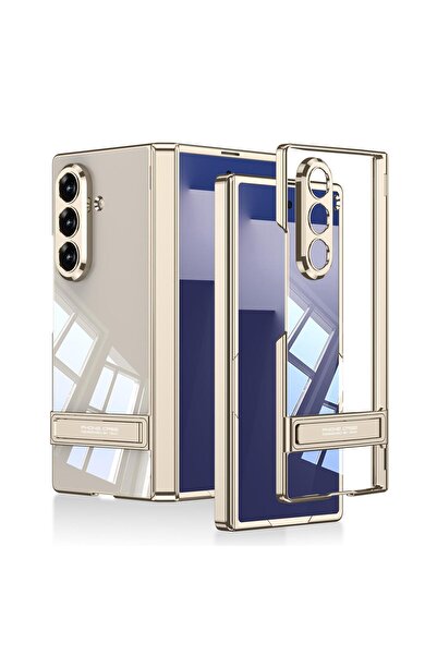 AktarMobile Galaxy Z Fold 7 uyumlu Kılıf Şeffaf Arka Kapak Kick Standlı Kamer...