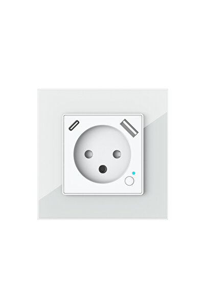 SHAWADER Smart WiFi Wall Socket with USB-C and USB-A 20W, Tuya/SmartLife Compatible