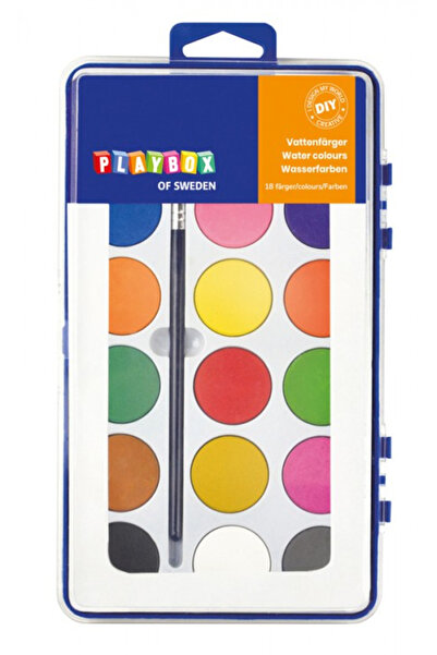 Playbox Paleta acuarele cu 18 culori si pensula