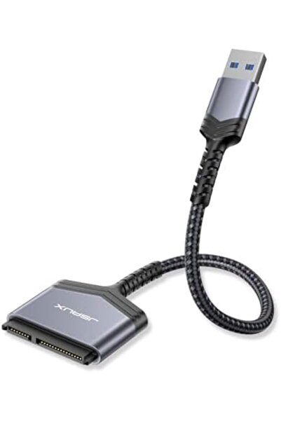 jsaux كابل SATA إلى USB A، محول محرك الأقراص الصلبة USB A 3.0 إلى 2.5 بوصة SATA III، سلك من النايلون وغطاء من الألومنيوم