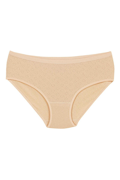 Quatarze Yildiz 6 Pack 100% Cotton Heart Jacquard Bato Panties Q3590