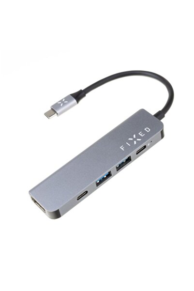 FIXED Hub Tip-C, 2 x USB, HDMI 4K, 100W Fix, gri