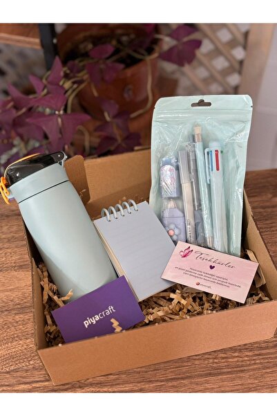 PiyaCraft Okula Başlangıç Hediye Seti - Suluk, Defter, Kalem Seti