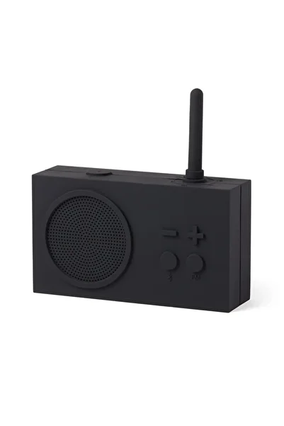 Lexon TYKHO 3 portable radio, waterproof, Bluetooth speaker, USB charging, black silicone case
