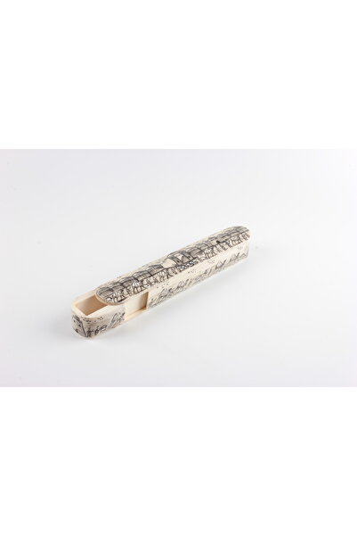 West Orient El Yapımı Deve Kemiği Kakma Sanatı Kalem Kutusu