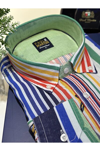 Paul Martin Canadian PAUL MARTİN S25 NEW COLLECTİON COTTON-LİNEN ÇİZGİLİ ER G...