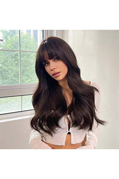 WildFashion Peruca cu par lung sintetic cu breton si aspect PER76-8888