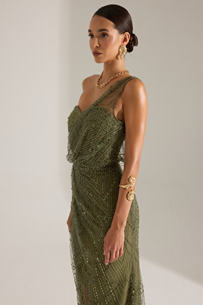 BETTY & SAM ELEANOR HAKİ ELBİSE