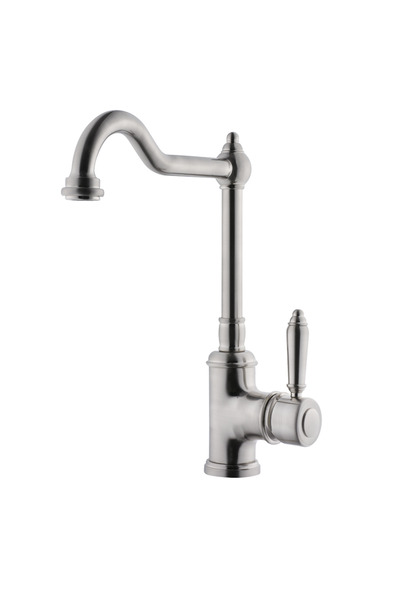 KAVİTİCARET Inox Satin Silver Color Hot and Cold Water Inlet Rustic Model Kitchen Sink Faucet