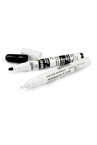Meyco White liquid chalk marker set and black whiteboard marker