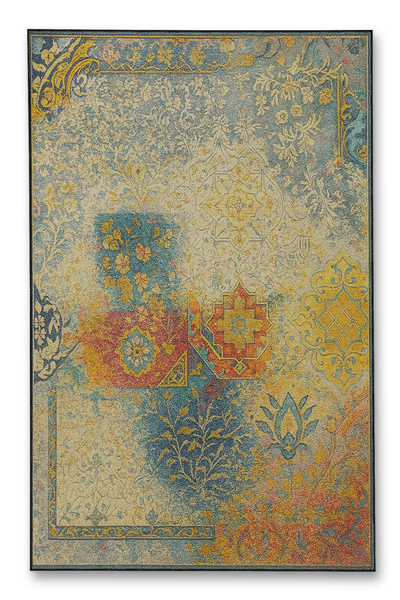 Rugs Modern Halı MOSSO Ξεθωριασμένο Πολύχρωμο Μοντέρνο Διακοσμητικό Χαλί με Α...