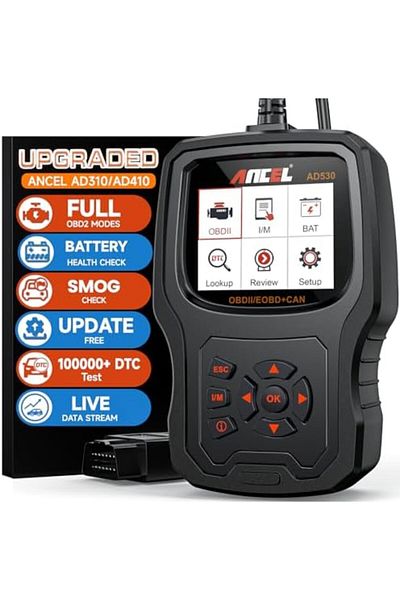 ANCEL AD530 OBD2 Scanner with Battery Test, 2 IN 1 Automotive Code Reader Check Engine Light & All O