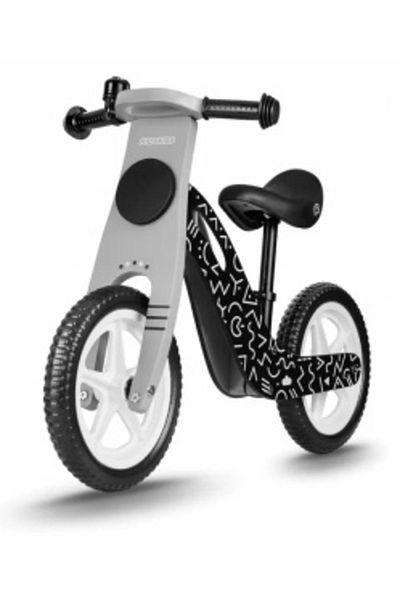 Ricokids Balance Bike for Kids, Wooden Frame, Foam Seat, 12 Inch Wheels, Veltino 7615, Black