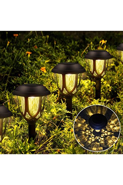 OEM Lampă solară LED pentru grădină cu fixare la sol, IP44, senzor de lumină, 8 ore de lumină, set de 6 bucăți