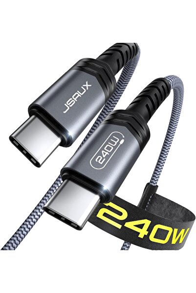 jsaux 240W USB C to USB C Cable 3M, USB Type C Fast Charging Charger Cord Compatible with iPhone 16/