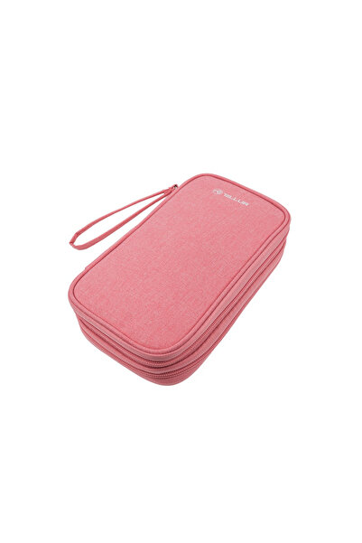 TELLUR Cable and accessory organizer bag, 21 x 12.5 x 6 cm, polyester, pink