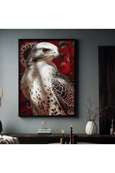 4gdran Najdi art design canvas painting with a hollow brown frame