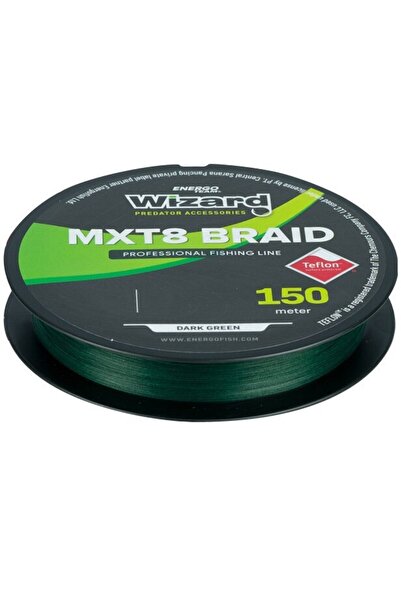 wizard MXT8 Braid Textile Fishing Line, Dark Green, 0.15mm, 150m, 12.2kg