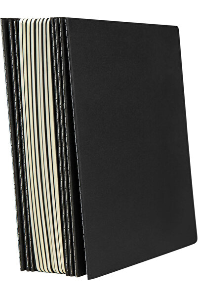 OEM Caiete A4 liniate, 30 de coli, 60 de pagini, coperți negre, pentru schițe, cursuri, pachet de 12 bucăți