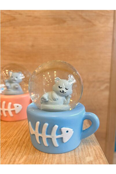 HEDİYE FİKRİ 3’lü Set Işıklı Sevimli Kediler Tasarımlı Mini Kar Küresi – Dekoratif ve Koleksiyonluk Kar Küresi Se