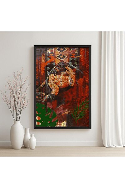 Marktna Najdi art design canvas painting with a hollow silver frame
