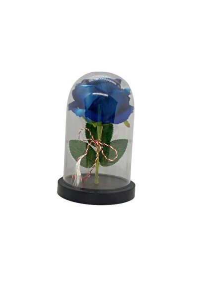 OEM Cupola cu trandafir albastru din catifea 18cmx11,5cm