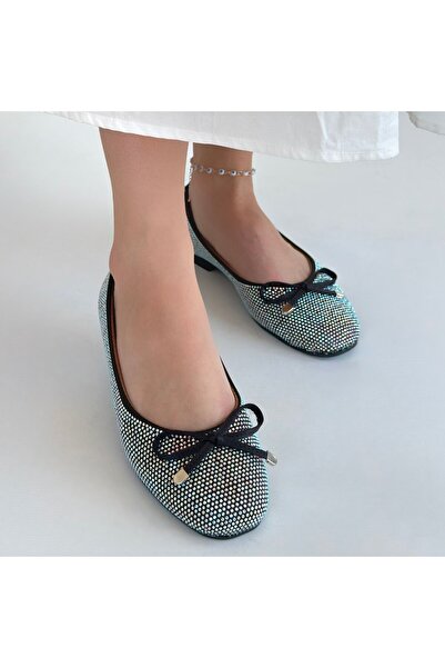 İkbuğ Shoes Potte Black Satin Ballerina Shoes