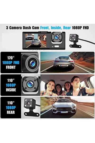 Liwankaqi Dash Cam Front & Rear 1080P, G-sensor, Parking Monitor, 2.0" Screen, 170°