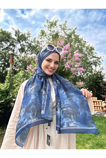 MODA Rossa Pattern Soft Shawl - Cold Blue