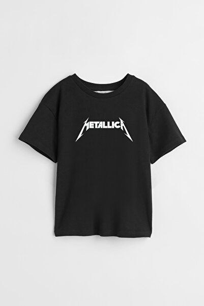 Darkia تي شيرت ميتاليكا بتصميم خاص مطبوع عليه الحد الأدنى من الحروف للجنسين ل...