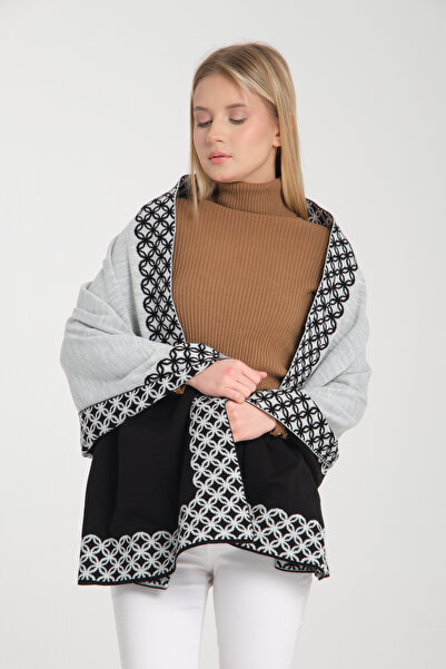 VEGA MODA شال كتف محبوك بنمط حلقي - موديل بونشو أنيق ومريح، شال كتف نسائي، شال كتف شتوي