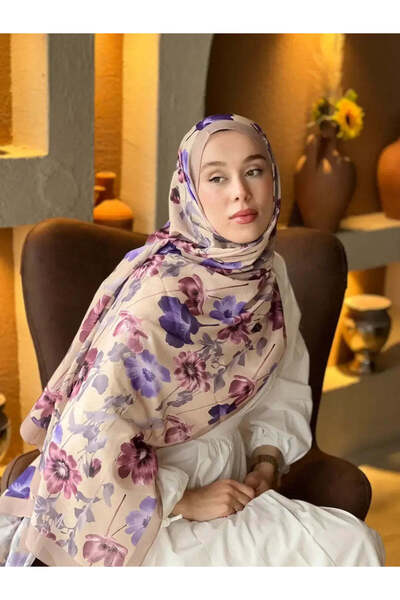 MODA Mk Fiori Pattern Lina Shawl - Sand Beige