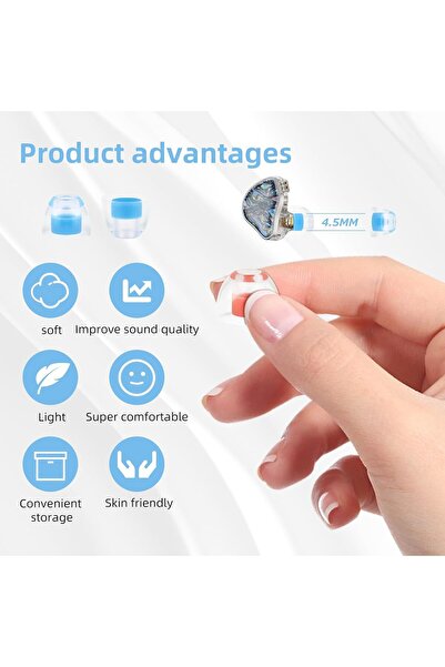 okcsc 8 Pieces Liquid Silicone Replacement Eartips, Soft Liquid Silicone Eartips Set, Replacement Ac