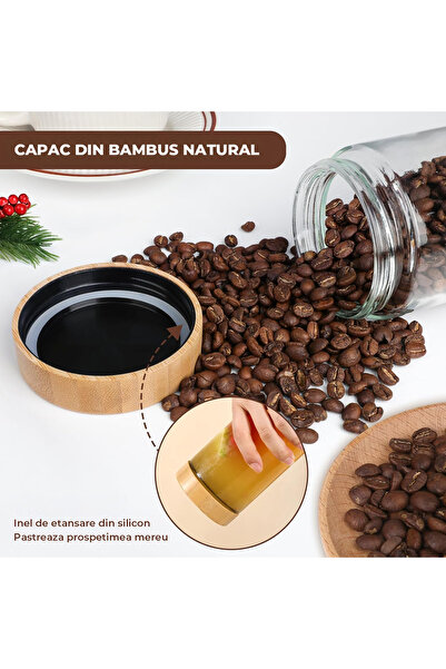 Elindor Set of 6 Elindor® Glass Containers, Sweets, 470 ml, Dimensions 9.1x9.1x10.2cm, Transparent