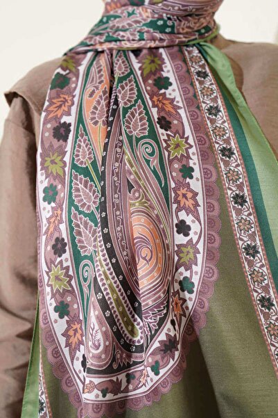 MODA Mk Floral Ethnic Pattern Shawl Green