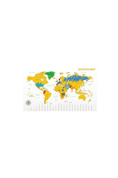 Doty Scratch-Off World Map Travel the World, 88 x 55 cm, Multicolored, Laminated Cardboard,