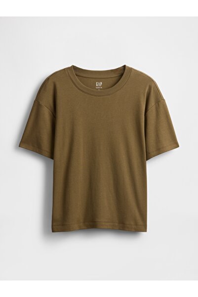 GAP Kadın Haki Supima® Pamuk Relaxed T-Shirt