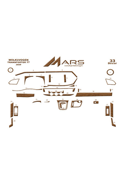 Marscockpitdesign فولكس واجن ترانسبورتر 2020 - كونسول - توربيدو