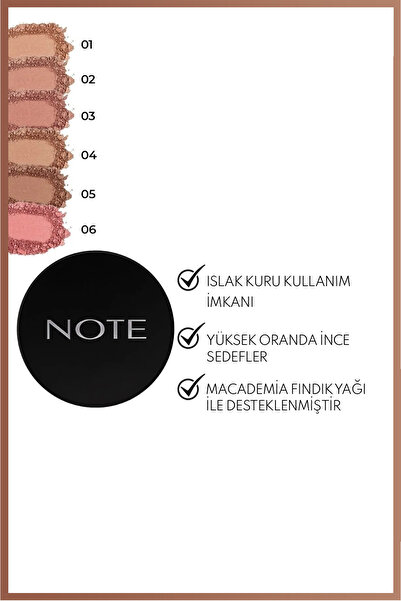 NOTE Baked Blusher Işıltılı Fırınlanmış Toz Allık - 01 Pleasure