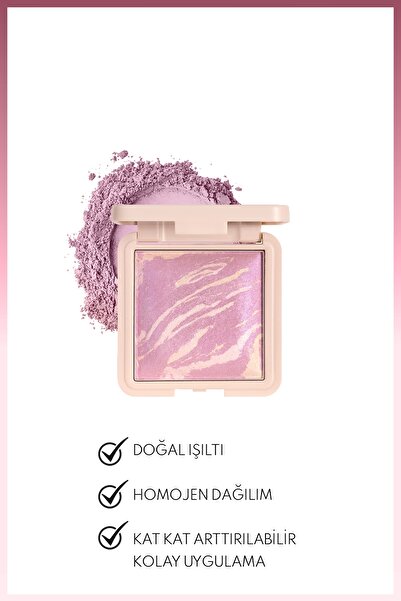 NOTE Marble Baked Blusher Fırınlanmış Allık & Aydınlatıcı - 02 Lavender