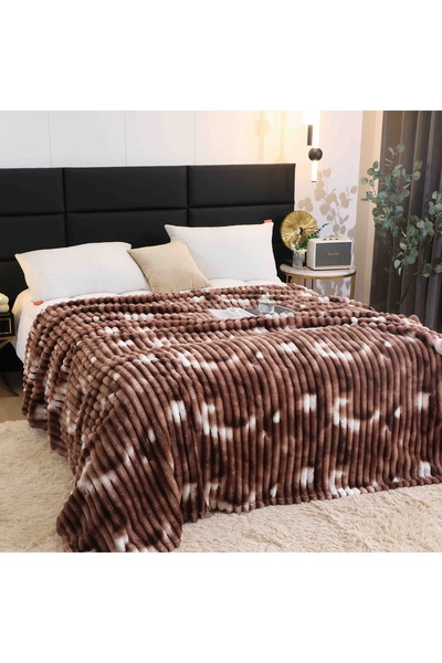 CHIRASO Cocolino CHIRASO Blanket, 200x230cm, Striped Pattern, Soft and Fluffy, for Double Bed, Microfiber, UNI