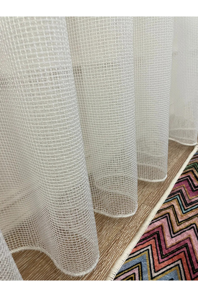 Brillant EKRU DOKULU MODERN ÖRME 1/2,5 PİLE TÜL PERDE