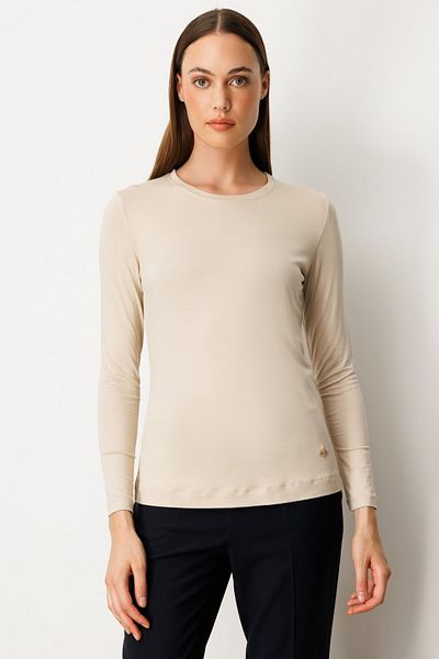 ON O-Neck Basic Blouse with Metal Accessories