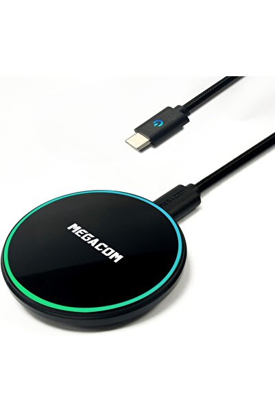 MEGACOM Magnetic Wireless Charger, 15W Fast Charging Pad, Compatible with iPhone 15/15 Plus/15 Pro M